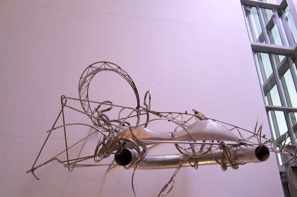 Frank Stella sculpture in entrance of New World Symphony Center, South Beach, MIami