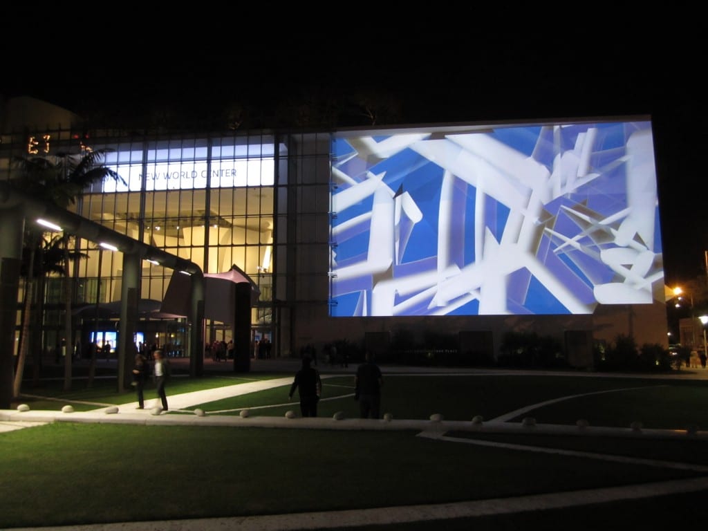 Large Video wall used for "Wallcasts" at the New World Symphony, South Beach, Miami