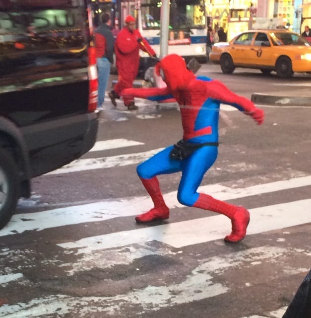 Spider Man in Times Square