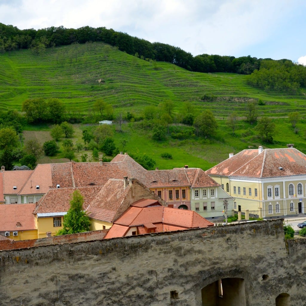 Fortified church behind a wall Romania