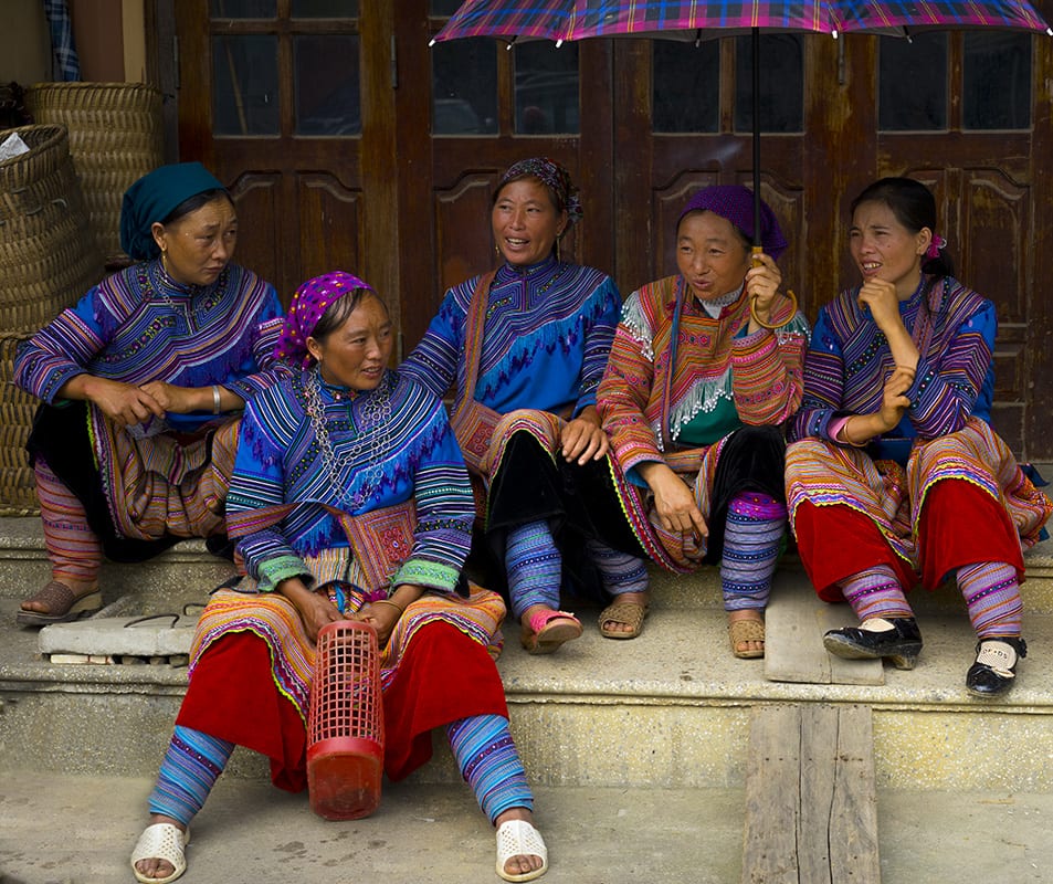 Red Hmong Women at Market