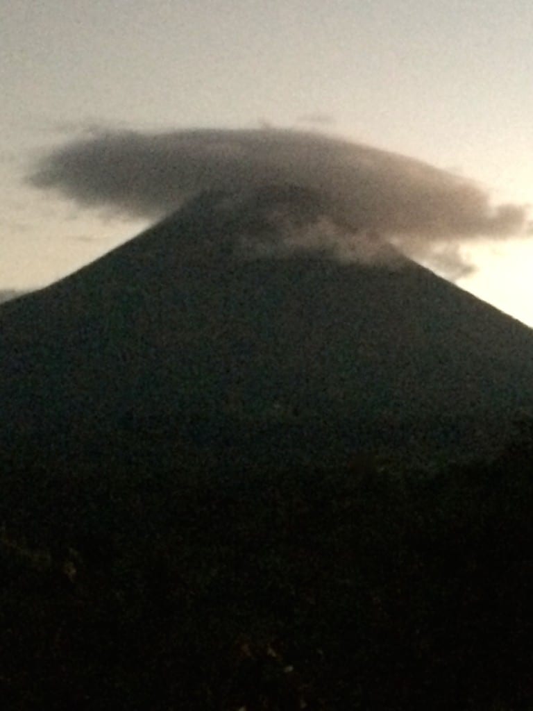 The Volcano appears to be wearing a hat. Costa Rica Rain Forest