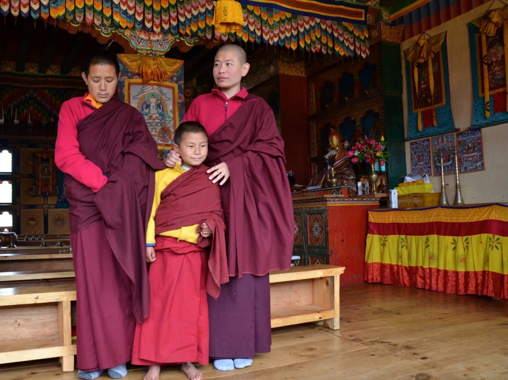 Nuns in their temple Bhutan DSC_8400