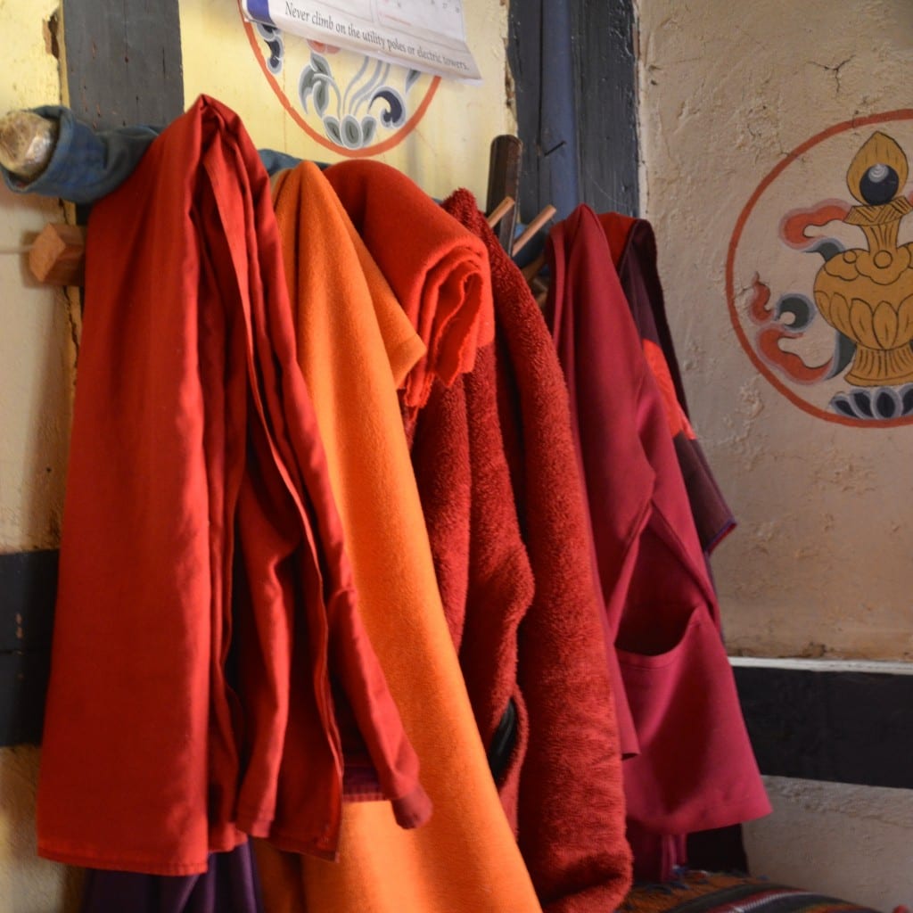 The robes hanging in an Alter Room at a private home--Bhutan DSC_8695