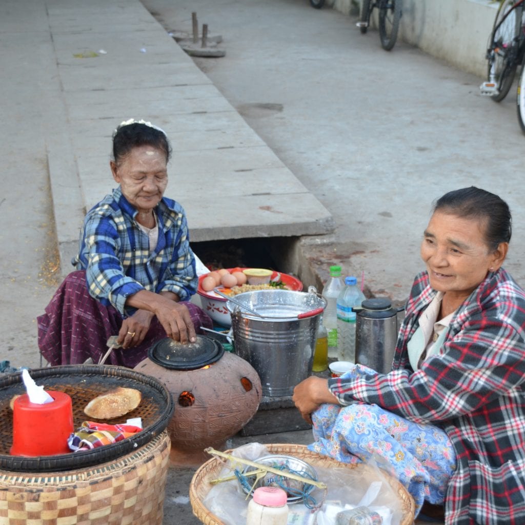 Selling breakfast in Mandalay 