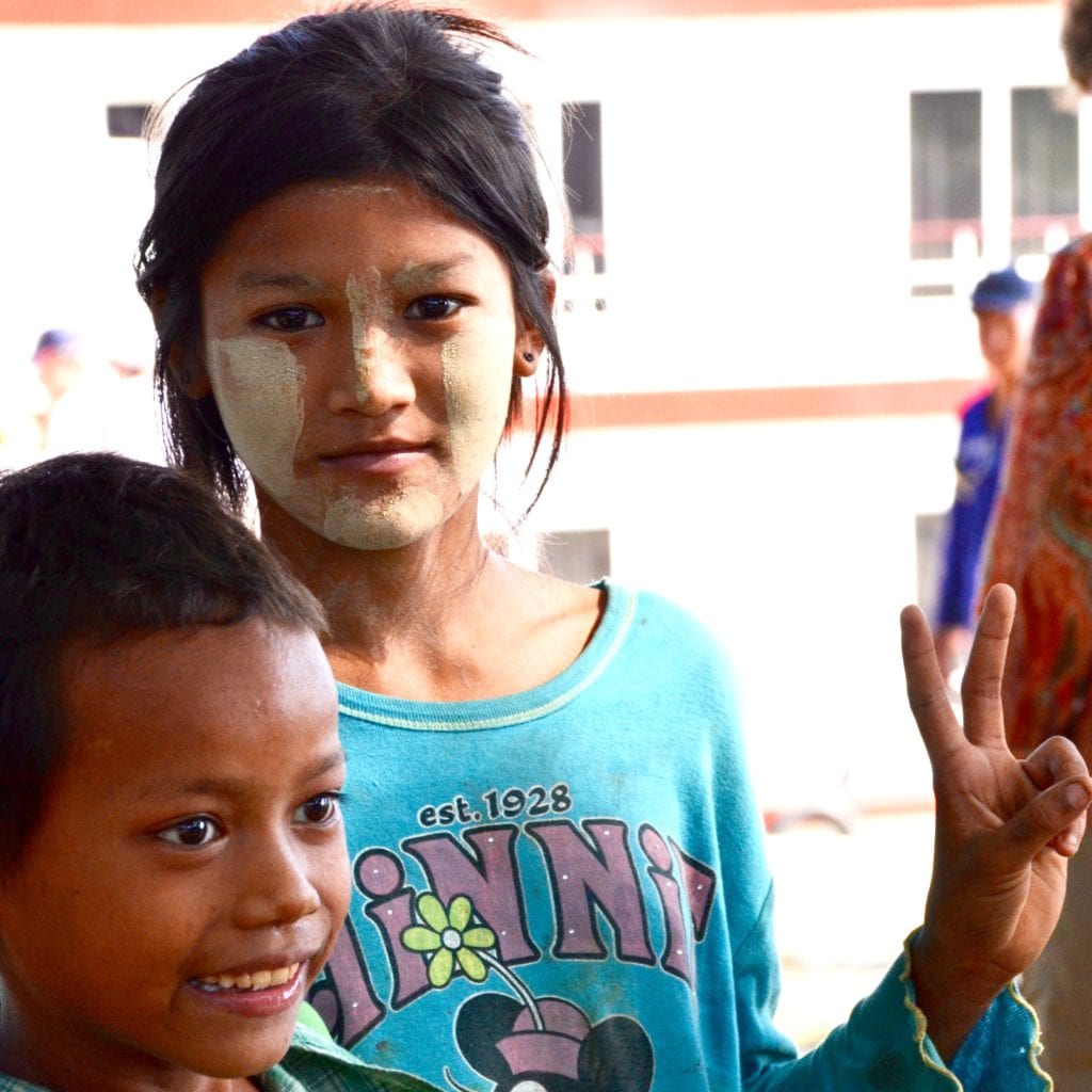 wearing thanaka in Myanmar 
